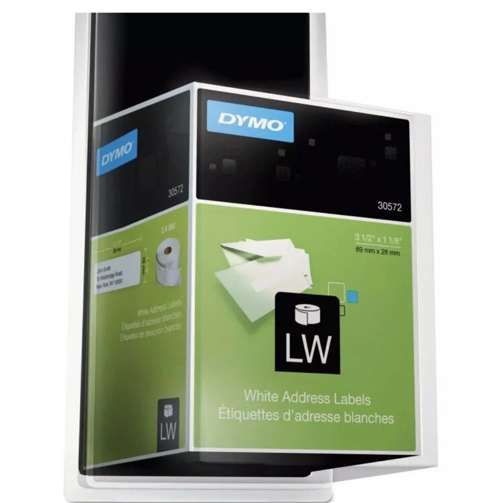 DYMO LabelWriter Address Labels 1 1/8 x 3 1/2 White 2x 260 Labels Roll 30572 NEW